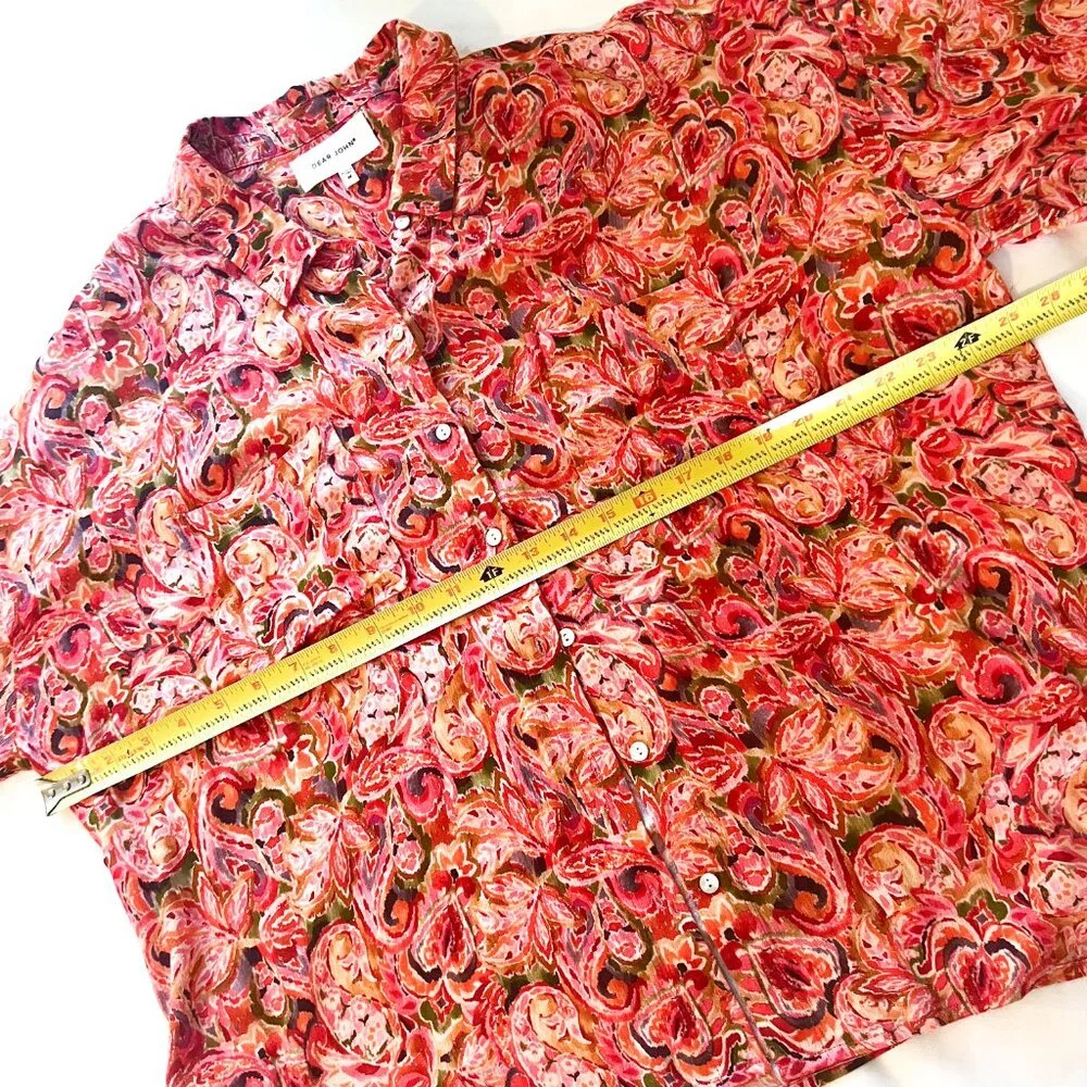 DEAR JOHN DENIM arianna front tie shirt in autumn paisley Medium - Picture 13 of 16
